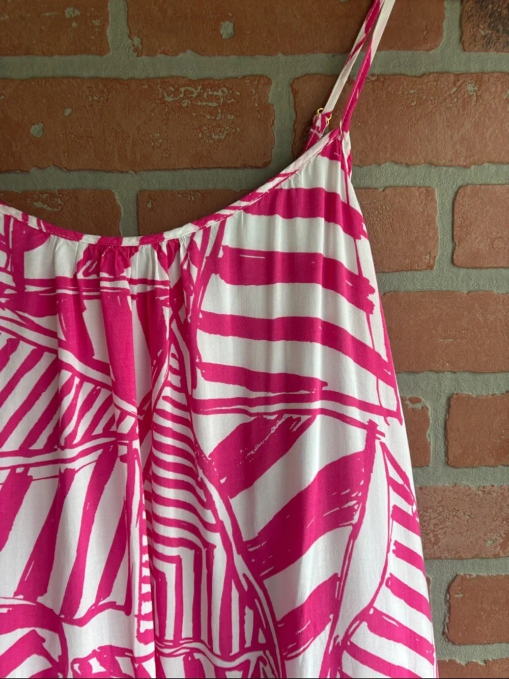Lilly Pulitzer Daphne Capri Pink Yacht Sea Nautical Print Swing Slip Dress